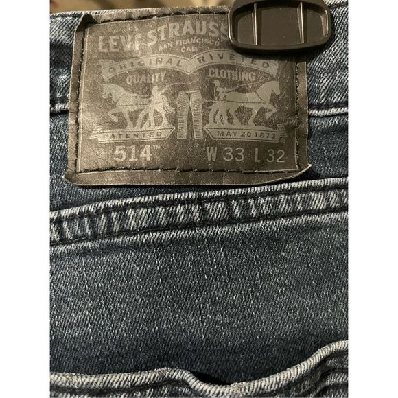 Levi's 514 Men's Washed Black Classic Straight-Leg Denim Jeans Size 33 - Picture 4 of 6